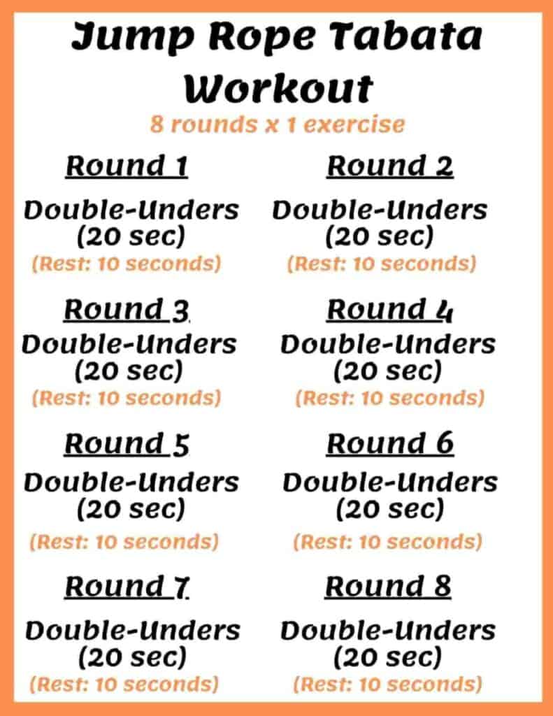 Tabata workout jump online rope